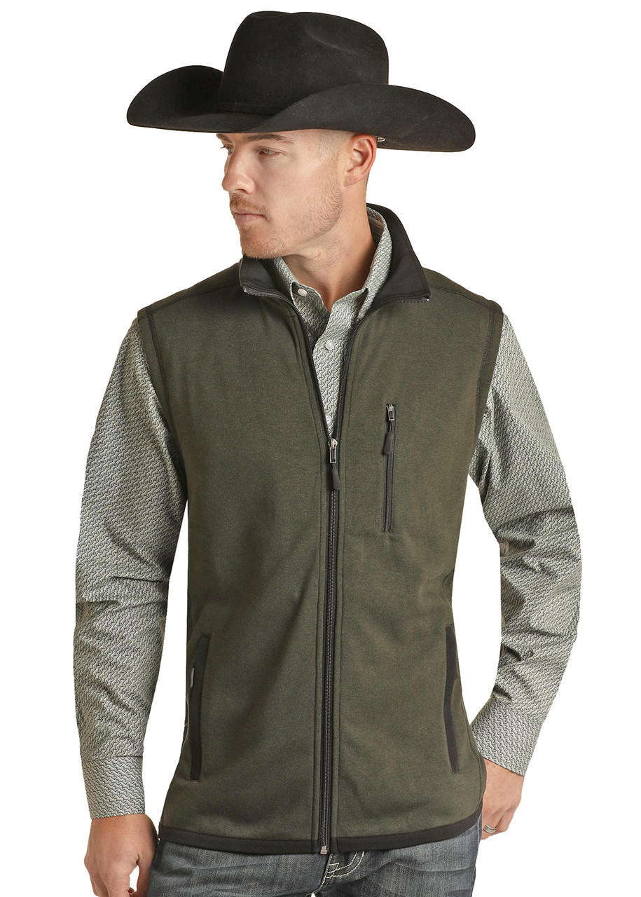 Panhandle Powder River Men's Knit Full Zip Western Vest