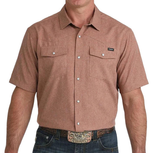 mens brown short sleeve dress shirt Tropea Chocolate Linen Short Sleeve Shirt