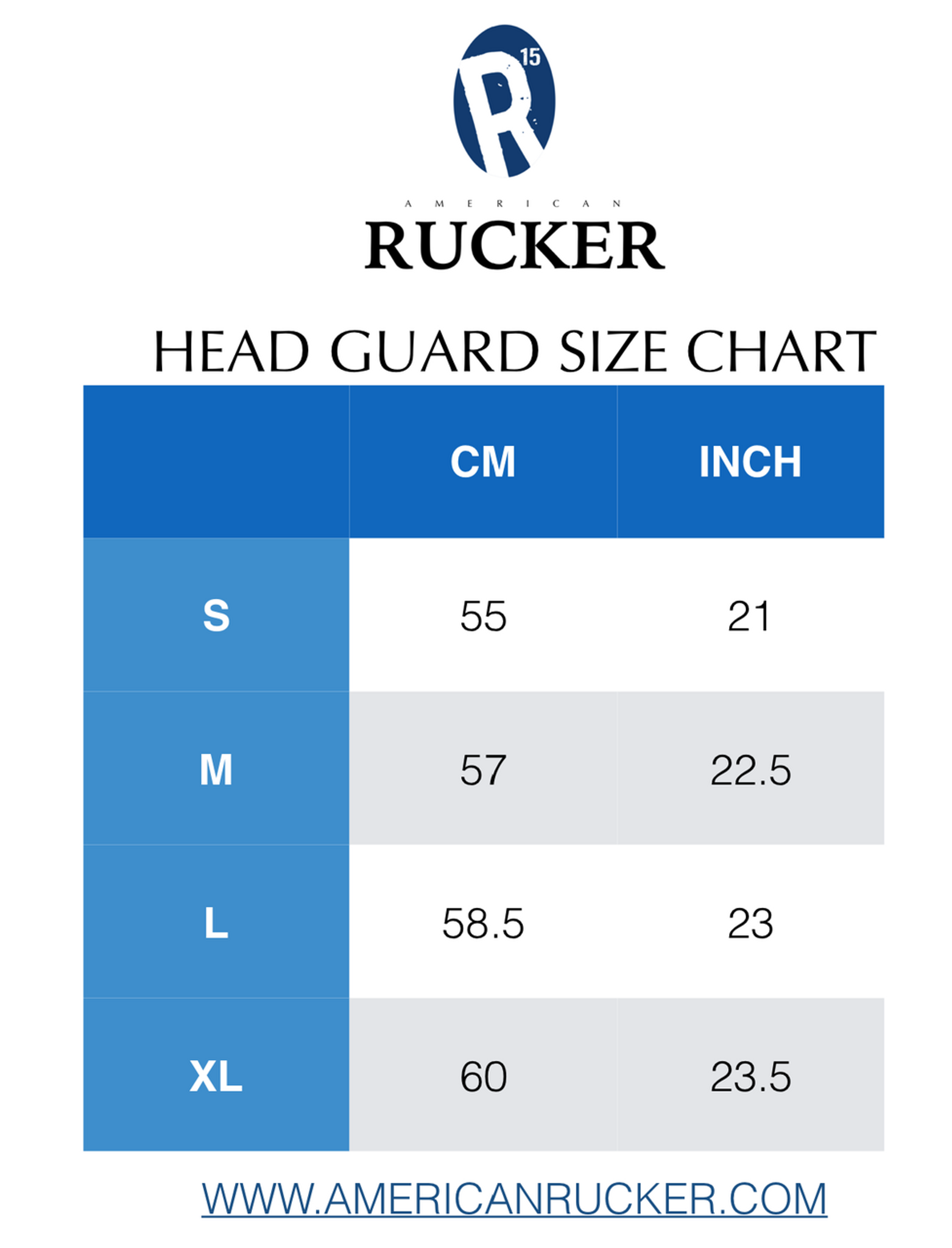 Gilbert Head Guard Size Chart