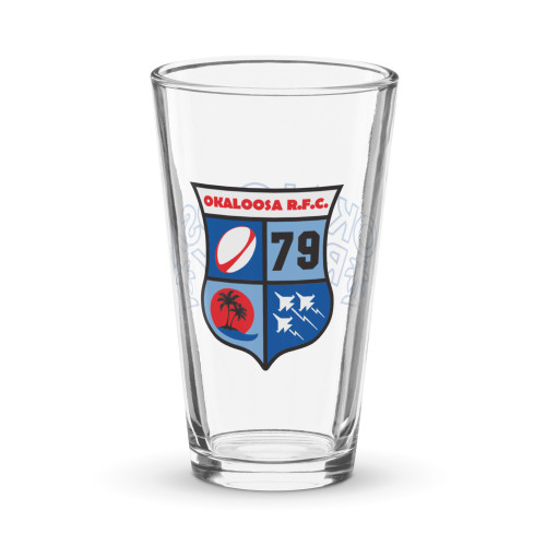 Okaloosa Rugby Shaker pint glass