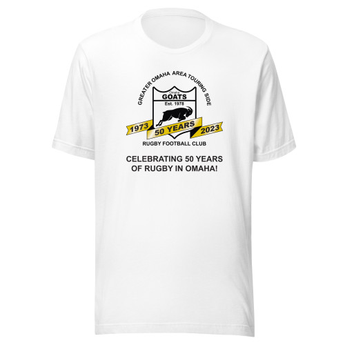 Omaha GOATS 50th Anniversary Adult T-shirt - White