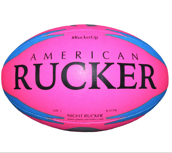 Night Rucker Rugby Ball - Pink - All Weather - Training - Size 5 Ball