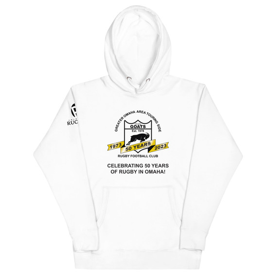 Omaha GOATS 50th Anniversary Adult Hoodie - White