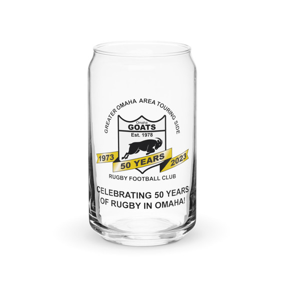 Omaha GOATS 50th Anniversary Can-Shaped Glass