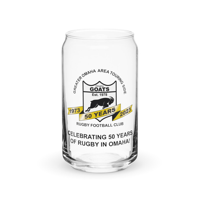 Omaha GOATS 50th Anniversary Can-Shaped Glass