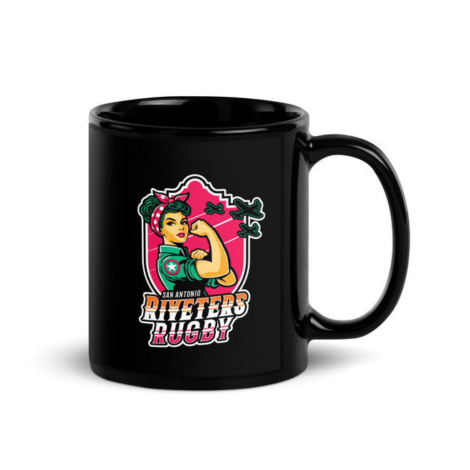 San Antonio Women's Rugby Black Glossy Mug