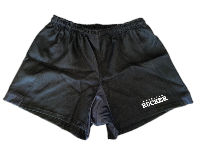 G9.1 Rugby Training/Gym Shorts - Black - 9 Panel with Spandex - American Rucker