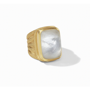 Julie Vos Windsor statement ring in 24K gold plate with iridescent clear crystal stone. Julie Vos Windsor statement ring in 24K gold plate with iridescent clear crystal stone.