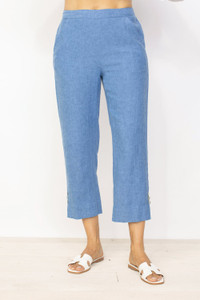 Habitat essential easy linen crop pant features a relaxed fit with side slits at bottom hem Habitat essential easy linen crop pant features a relaxed fit with side slits at bottom hem