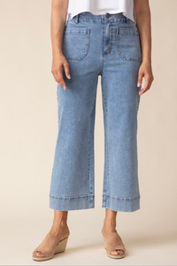 This Habitat stretch denim crop  features a fresh wide leg shape to pair with a shorter top and statement sneakers!