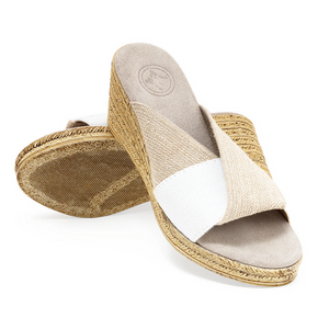 This young and flirty platform espadrille with twist strap is comfortable, machine washable and bunion friendly This young and flirty platform espadrille with twist strap is comfortable, machine washable and bunion friendly