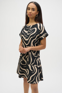 Joseph Ribkoff Seersucker Abstract Print A-Line Dress Joseph Ribkoff Seersucker Abstract Print A-Line Dress