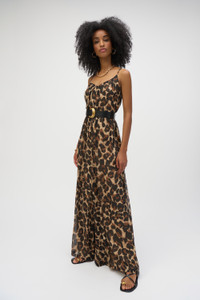 Joseph Ribkoff Chiffon Animal Print Wide Leg Jumpsuit