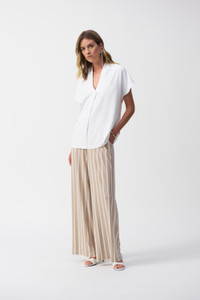 Joseph Ribkoff Striped Silky Knit Wide Leg Pants