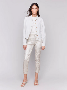 Charlie B Metallic Print Twill Pants Charlie B Metallic Print Twill Pants
