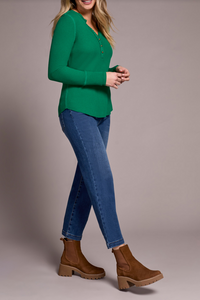 Tribal Henley Top with Buttons