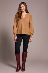 Tribal Mandarin Collar Long Puff Sleeve Sweater Tribal Mandarin Collar Long Puff Sleeve Sweater