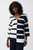 Joseph Ribkoff Striped Sweater Knit V-Neck Pullover