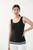 Joseph Ribkoff tank top with striped hem in black/white