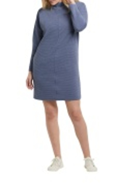 Tribal long sleeve mock neck dress with pockets