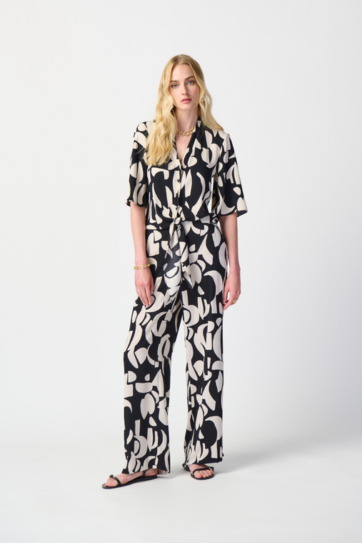 Joseph Ribkoff wide-leg pant in a striking abstract print