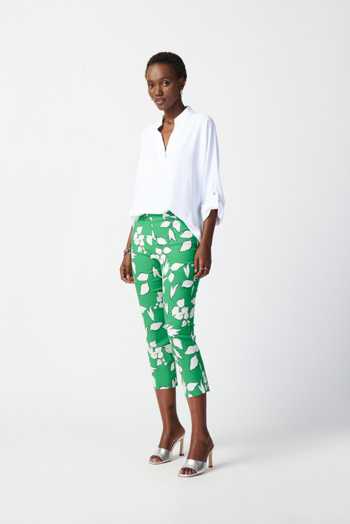 Joseph Ribkoff leaf print crop pant