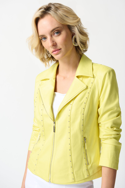 Joseph Ribkoff stunning foiled suede tailored jacket with lapel collar and long sleeves