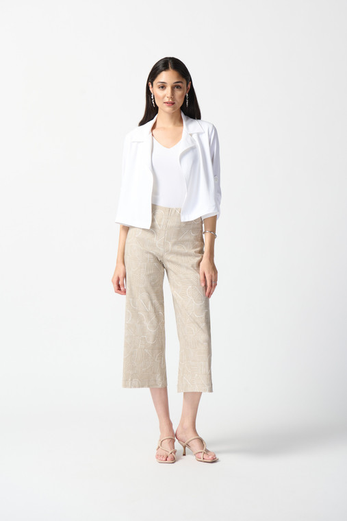 Joseph Ribkoff luxurious woven fabric boxy coverup featuring three-quarter sleeves with tabs