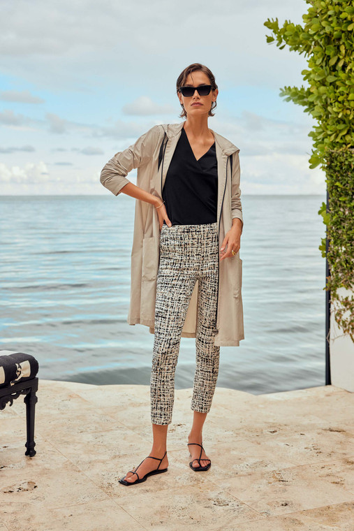 Joseph Ribkoff abstract print millenium pull-on pants in a slim silhouette with side pockets