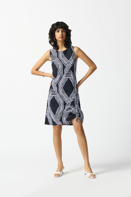Joseph Ribkoff A-line dress in a fresh geometric print