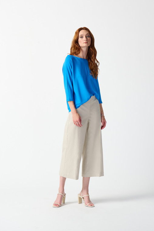 Joseph Ribkoff culotte pull-on pants with 24" inseam, hidden waistband and back waist darts