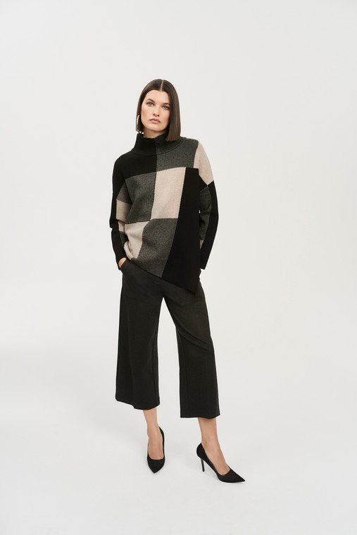 Joseph Ribkoff pullover featuring a striking color-block pattern
