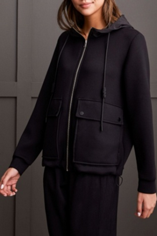 Tribal scuba knit hooded jacket with zipper and large front pockets