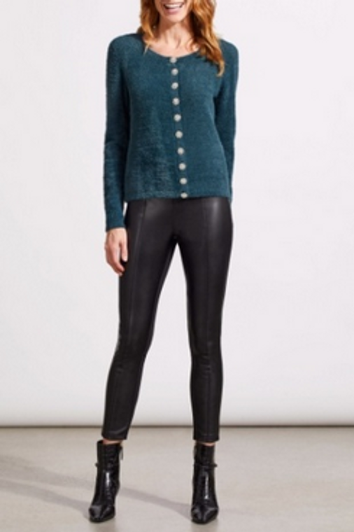 Tribal faux leather combo leggings