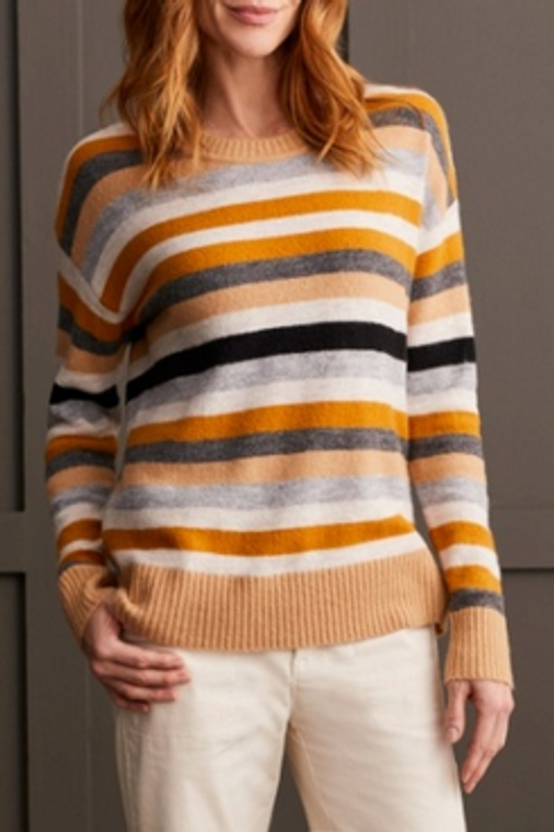 Tribal long sleeve crew neck stripe sweater