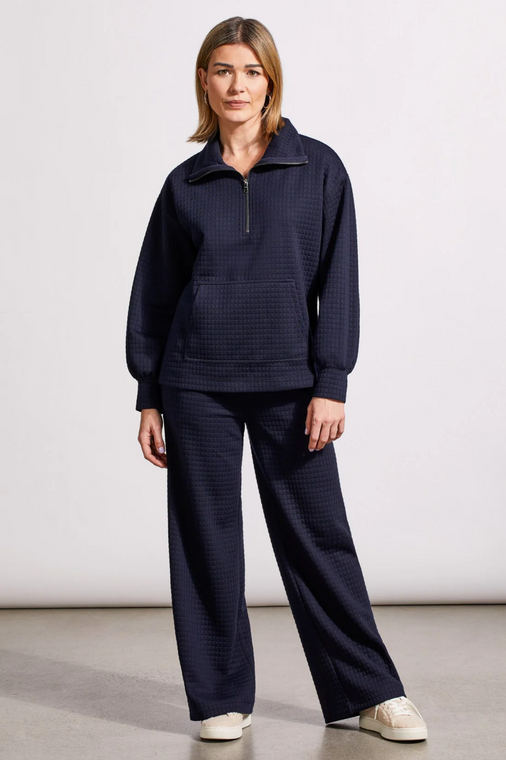 Savor the casual comfort this Tribal quilted knit half zip top and knit pant set will bring to your wardrobe