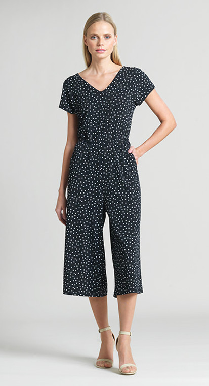 Clara Sun Woo Black & White Dot Midi Jumpsuit