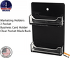 Business Card Holder Clear Pockets Black Back