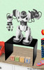 Black riser with a figurine on top of a desk