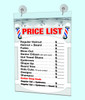 Sign or Poster Holder with Suction Cup Window Mount with a blue background Eleven Inches Wide by Fourteen Inches High