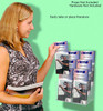 Six pocket tiered countertop and wall brochure holder wall mounted with brochures
