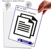 Eight inch wide by ten inch high sign Holder with Suction Cup Window Mount Flyer with literature a hand and text