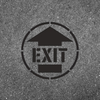 EXIT Stencil with Arrow for Walls Ceilings and Floors