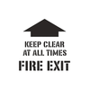 KEEP CLEAR AT ALL TIMES FIRE EXIT Floor Stencil 24" Symbol