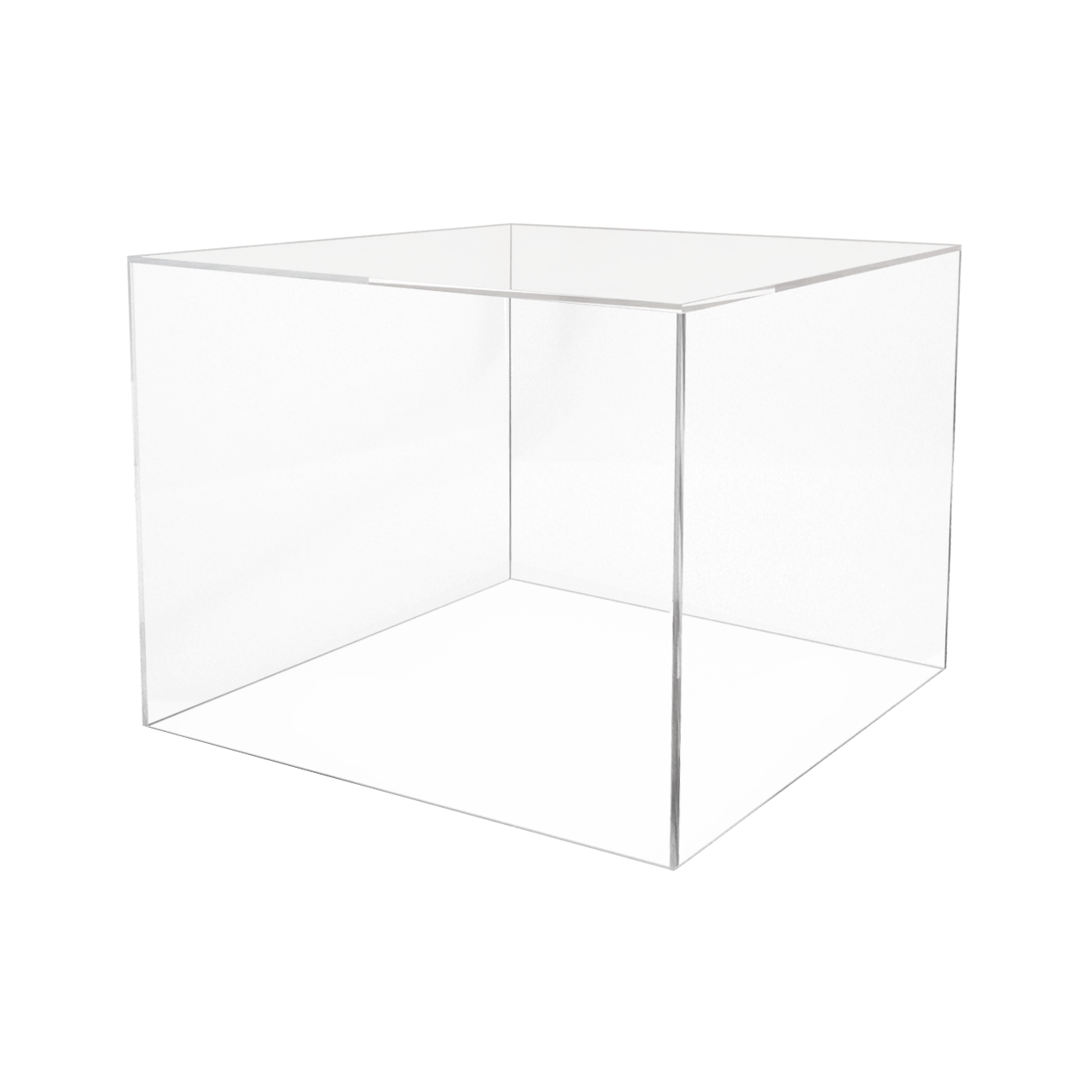 Acrylic 5 Sided Box - 8H x 8W x 12L - Plexiglass, Lucite