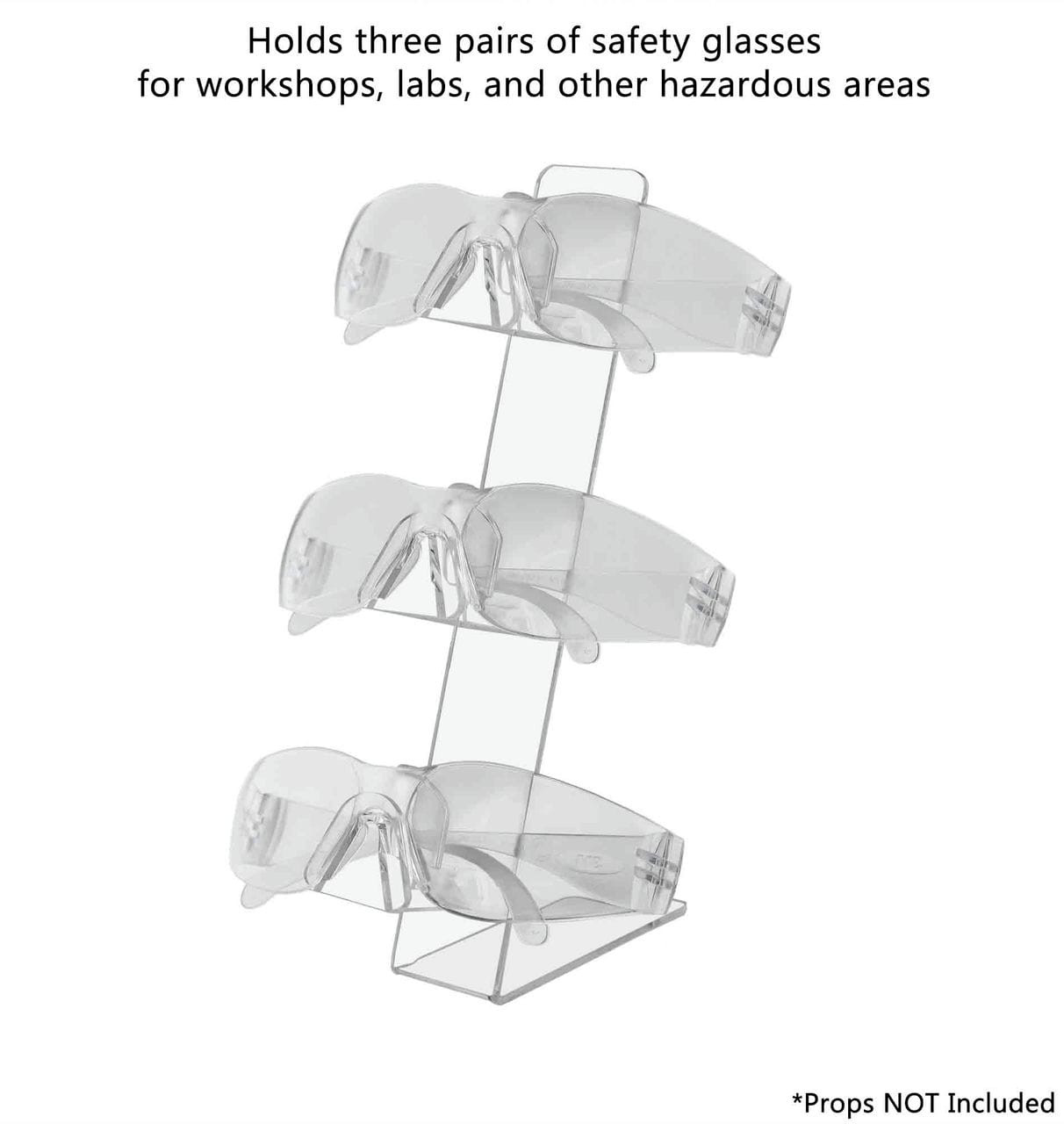 Slant back display for sunglasses and eyeglasses for countertops and boutiques full on desk