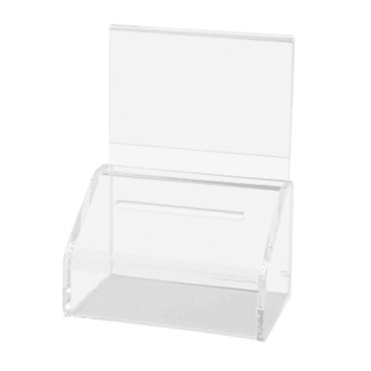 12 inch Cube Ballot Box, Suggestion Box with Key Lock and Side Pocket, Security Pen Included - Clear Acrylic (Bb)