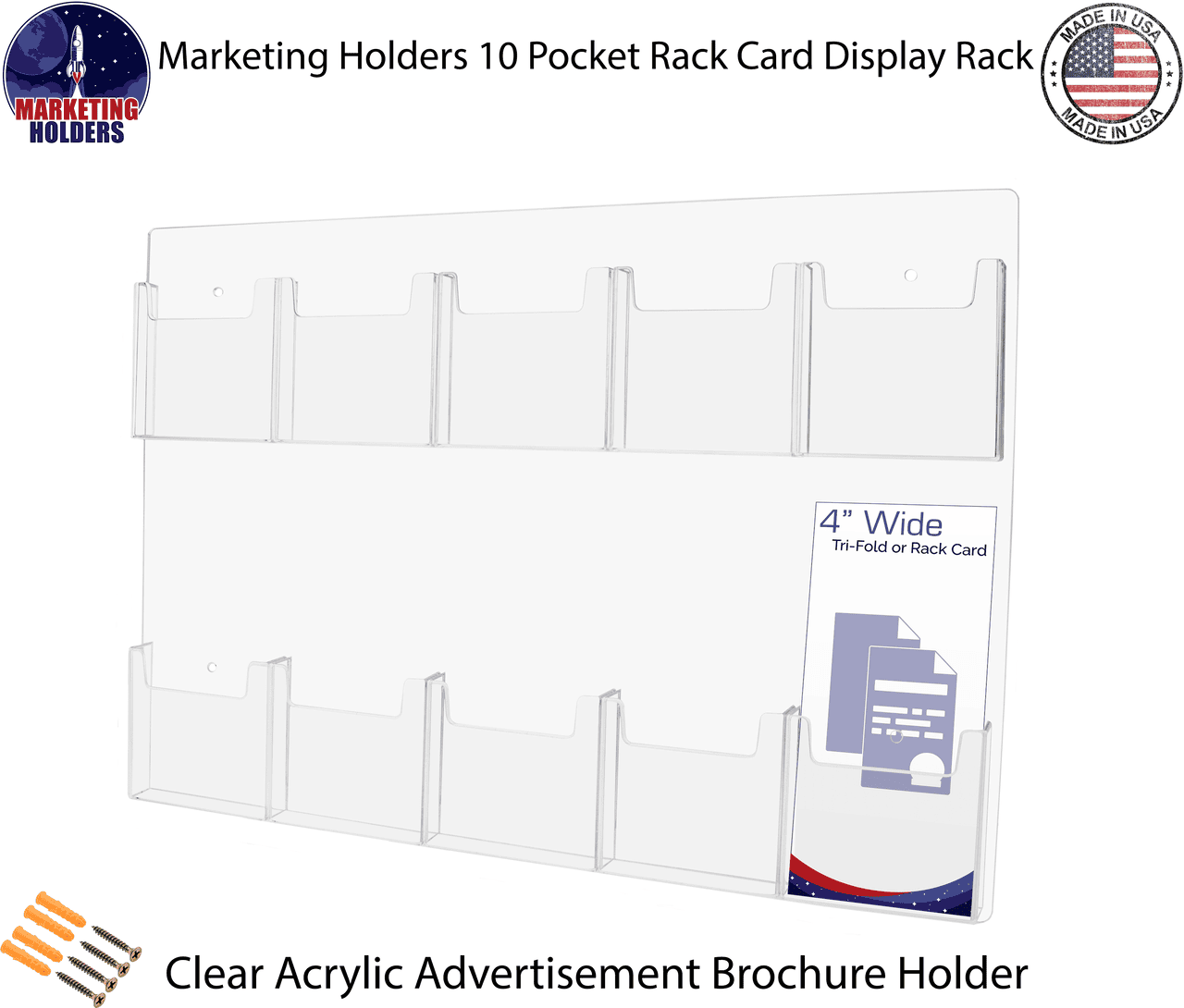 Clear-Ad Acrylic Trifold Brochure Holder Rack Card Display Pamphlet S - 2