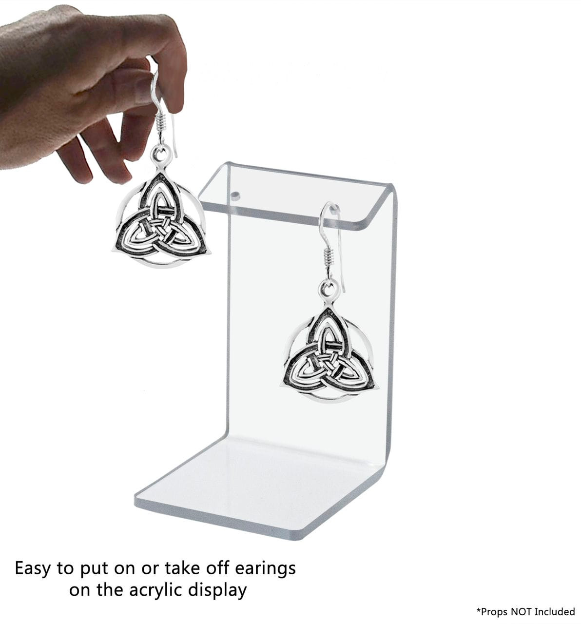 Three Inch High Medium Earring Display Stand Jewelry Holder Acrylic