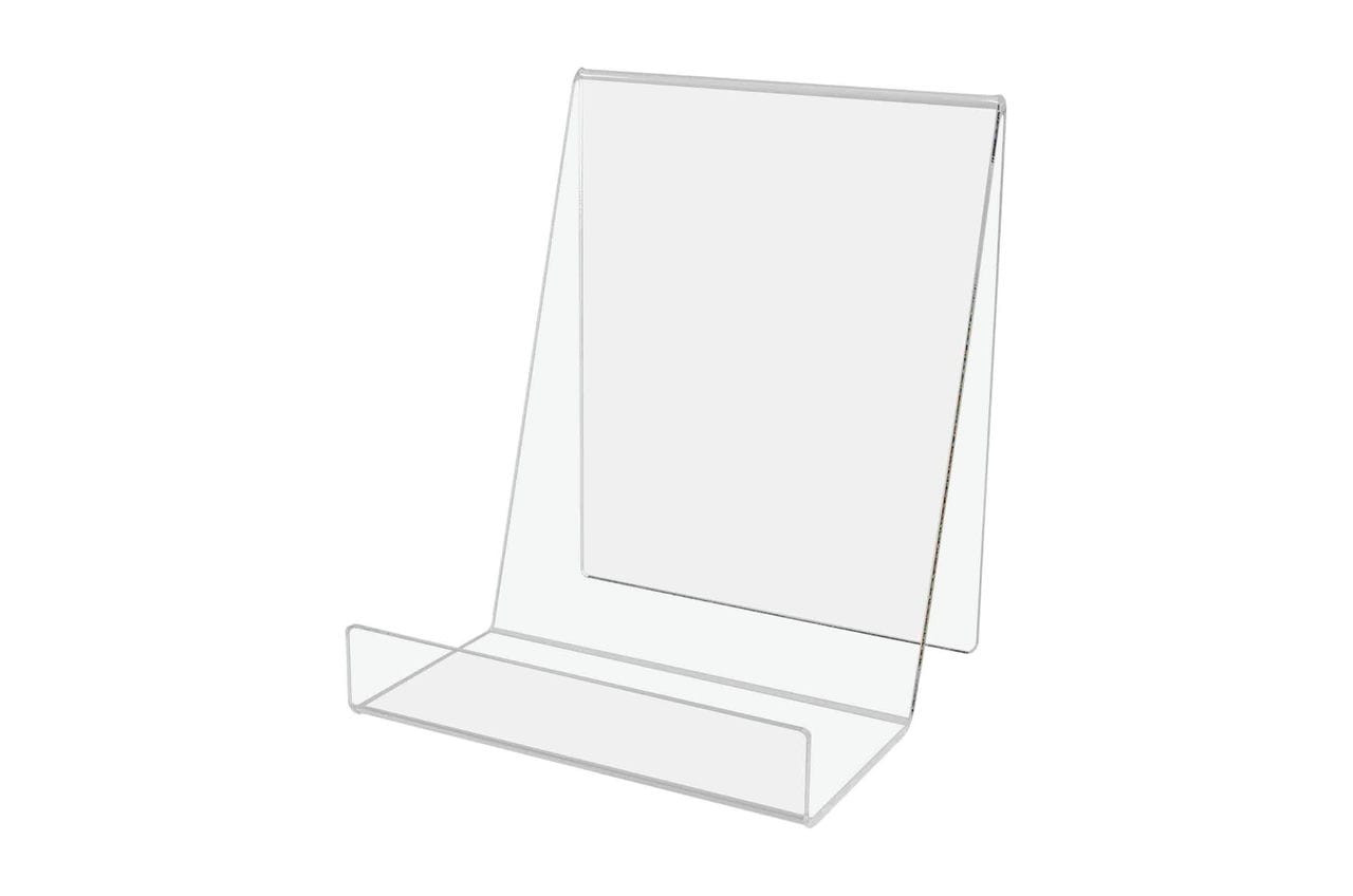 Acrylic Book Stand with Ledge - Clear Display Easel for Pictures
